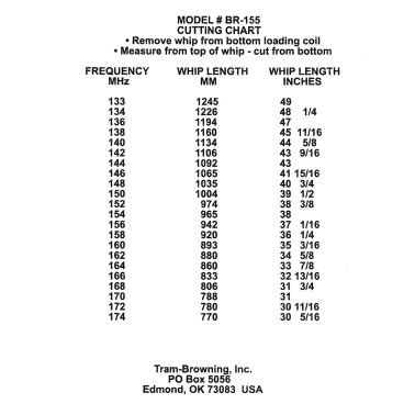 Browning® 132 MHz to 174 MHz No Ground Plane VHF 2.4-dBd Gain 51-1/4-In. Tall Tunable NMO Antenna, 5-MHz Bandwidth, BR-155