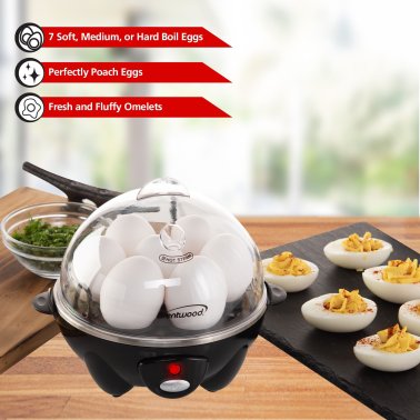 Brentwood® Electric Egg Cooker with Auto Shutoff (Black)