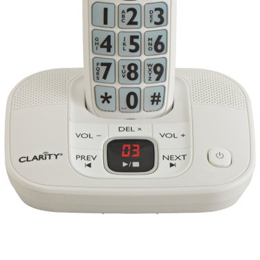 Clarity® 1-Cordless Handset DECT 6.0 40-dB Amplified/Expandable Phone System for Landlines, Answering System, Big Buttons, and Backlit Display
