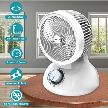 Brentwood® Kool Zone 6-In. 3-Speed Oscillating Air Circulator Desktop Fan, F-650MW