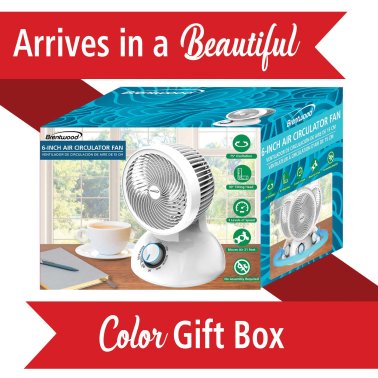 Brentwood® Kool Zone 6-In. 3-Speed Oscillating Air Circulator Desktop Fan, F-650MW