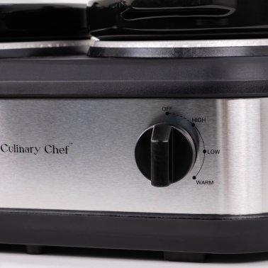 Culinary Chef 420-Watt Triple Slow Cooker and Buffet Server with Three 2.5-Quart Ceramic Pots