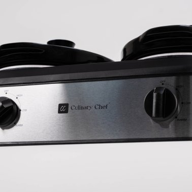 Culinary Chef 420-Watt Triple Slow Cooker and Buffet Server with Three 2.5-Quart Ceramic Pots