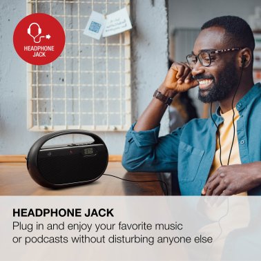 GPX® AM/FM Portable Clock Radio, Black, R602B