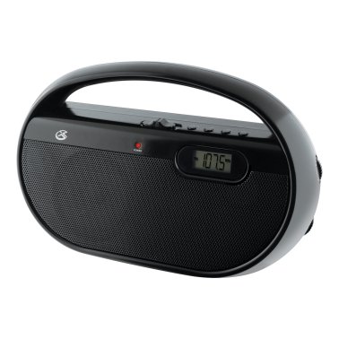 GPX® AM/FM Portable Clock Radio, Black, R602B
