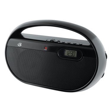 GPX® AM/FM Portable Clock Radio, Black, R602B
