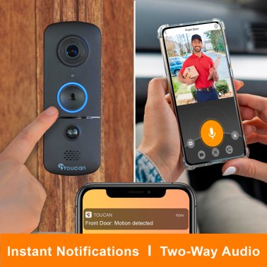 Toucan® V3 Wireless 1080p Video Doorbell - No Monthly Fee Required