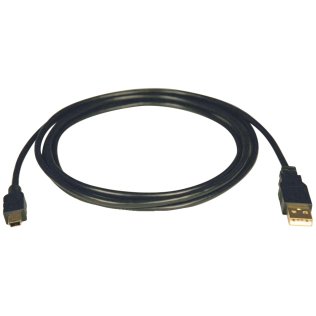 Tripp Lite® by Eaton® USB 2.0 Device Cable, A Male/5-Pin Mini B Male Gold-Plated Connectors, 6 Ft., Black, U030-006