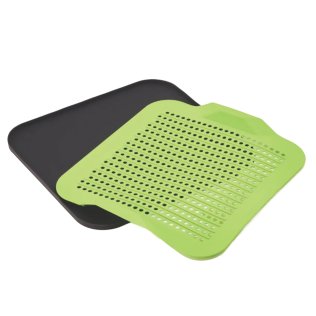 Better Houseware 2-Piece Silicone Drying Mat (Black/Green)