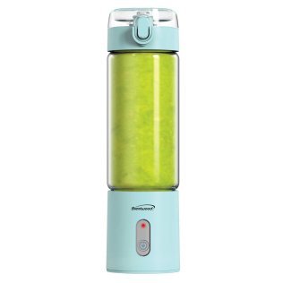 Brentwood® 50-Watt 17-Oz. Portable Battery-Operated USB-Chargeable Glass Blender (Blue)