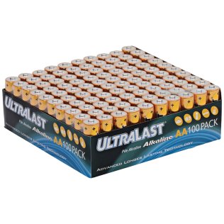 Ultralast® ULA100AAB Alkaline AA Batteries, 100 Count