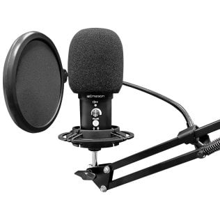 Emerson® EAM-9051 USB Gaming and Streaming Condenser Microphone with Pop Filter and Shock Mount