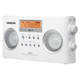 Sangean® PR-D5 FM-Stereo/AM Portable Digital-Tuning Radio (White)