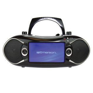 Emerson® Bluetooth® 720p DVD/CD/Radio/TV Boom Box with 7-In. Screen and Remote, Black, EDL-2870HBK