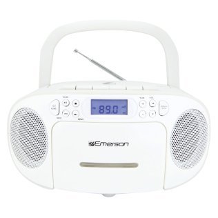 Emerson® CD/Cassette/Radio Boom Box, EPB-3003 (White)