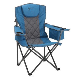 Arrowhead Outdoor® Portable Folding Camping Quad Chair with 6-Can Armrest Cooler (Ocean Blue)