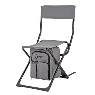 Arrowhead Outdoor® Backpackable Fishing and Camp Chair with Backrest and 25-Can Cooler, Gray