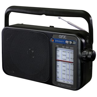 QFX® Portable AM/FM/Shortwave Radio, Black, R-24