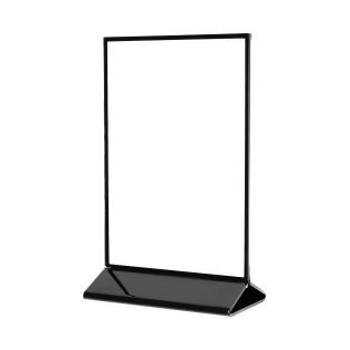 Deflecto® Double-Sided Sign Holder with Black Frame and Base (8.5 In. x 11 In.)