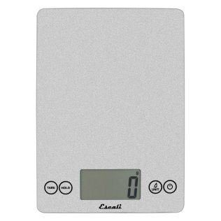 Escali® Arti Glass Digital Kitchen Scale, Silver (Shiny Silver)