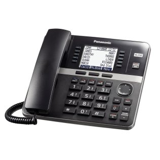 Panasonic® Corded-Handset DECT 6.0 Cordless Office Phone Extension for KX-TGW420B 4-Line Office Phone Base Station, Black, KX-TGWA40B
