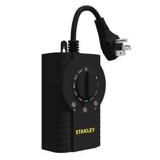 STANLEY® LightTimer Select Twin 2-Outlet Grounded Outdoor Photocell Timer with 6-In. Cord, Black, W38463