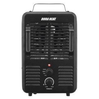 DURA HEAT® 1,500-Watt-Max Portable Milkhouse-Style Heater and Fan, with Thermostat and Anti-Freeze Setting, Black, EUH343