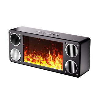 Priority Products Portable Bluetooth® Speaker with FM Radio and Fireplace Lighting Effects, L-45 (Black)