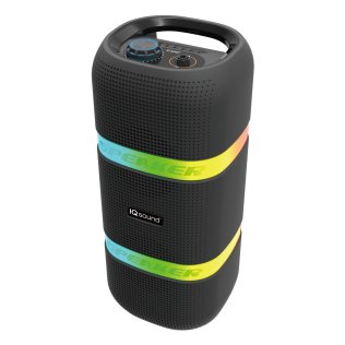 IQ Sound® 10-Watt Portable Bluetooth® Rechargeable Speaker with Dual 4-In Woofers, Lights, FM Radio, and Mic Input, IQ-3604BT