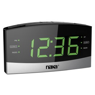 Naxa® Bluetooth® Easy-Read FM Dual-Alarm Clock Radio with USB Charging, NRC-181