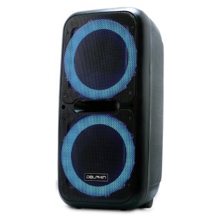 Dolphin® Audio 3,600-Watt Bluetooth® Rechargeable BoxParty 2120 Party Speaker with Dual 12-In. Woofers, Lights, Wired Mic, and Remote