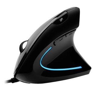 Adesso® iMouse® E1 Wired USB Vertical Ergonomic Optical Mouse, 6 Buttons, 1600 DPI, for PC