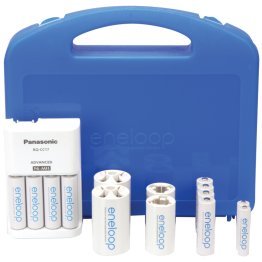 Panasonic® 4-Position Charger with 2 AAA & 8 AA eneloop® Batteries & 2 C & 2 D Spacers
