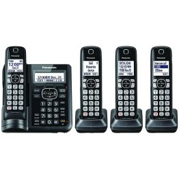 Panasonic® Expandable Cordless Phone with Call Block & Answering Machine (4 Handsets)