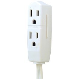 GE 8-Ft. 3-Outlet Grounded Office Cord, White