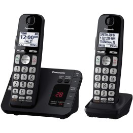 Panasonic® DECT 6.0 Plus Expandable Cordless Phone System with Answering Machine and 2 Handsets