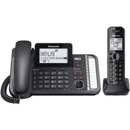 Panasonic® DECT 6.0 1.9 GHz Link2Cell® 2-Line Digital Corded/Cordless Phone (1 Handset)