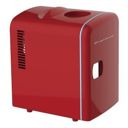 Frigidaire® 6-Can Mini Fridge with Can Holder on Top (Red)