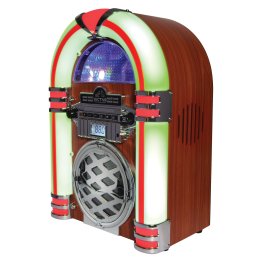 Victor® Wilshire Desktop Bluetooth® Jukebox with CD Player and FM Radio, VDTJ-1450-MH, Mahogany
