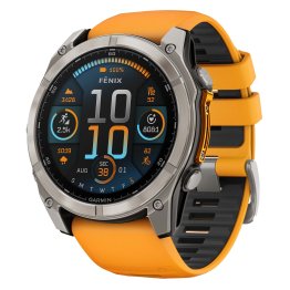 Garmin® fēnix® 8 GPS Smartwatch with 51-mm Case, Bluetooth®, AMOLED, Health/Fitness, Topo, 10 ATM (Sapphire Lens/Titanium with Spark Orange/Graphite)