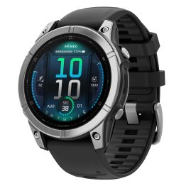 Garmin® fēnix® E Multisport GPS Smartwatch with 47-mm Case, Bluetooth®, AMOLED, Health/Fitness, Navigation, Topo, 10 ATM (Stainless Steel)