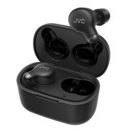 JVC® Marshmallow Plus TWS Bluetooth® in-Ear Earbuds with Mic and Charging Case, ANC, up to 28 Hours Play Time, IPX4 Waterproof, HA-A25T (Black)