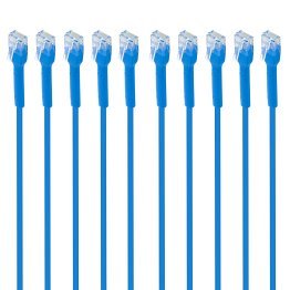 Intellinet Network Solutions® CAT-6 U/UTP FlexiBoot Slim Network Patch Cable, 10 Pack (10 Ft.; Blue)