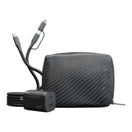 HyperGear® TECHcessories 30-Watt USB-C® PD Charging Kit with Travel Pouch (Carbon Fiber)