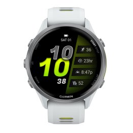 Garmin® Forerunner® 970 Running Smartwatch with Sapphire Lens and Titanium Bezel (Whitestone/Amp Yellow)