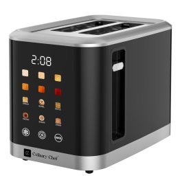 Culinary Chef 2-Slice Touch-Screen Toaster with 6 Shade Settings, Black