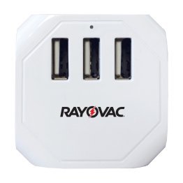 RAYOVAC® 3-AC Outlet and 3-USB Port Portable Power Strip and Charger Wall Tap Cube, SS-Q303
