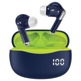 STUDIO PRO by FISHER® Active Pro TWS Bluetooth® In-Ear Earbuds with Mics and LED Charging Case, ANC, up to 20 Hours Play Time, IPX4 Sweatproof (Navy Blue)