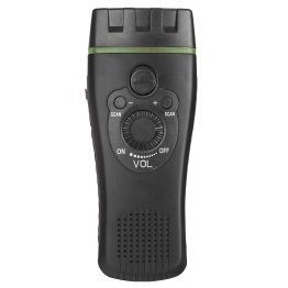 QFX® Portable Rechargeable Emergency FM Radio with Built-in LED Flashlight, Black, R-10C