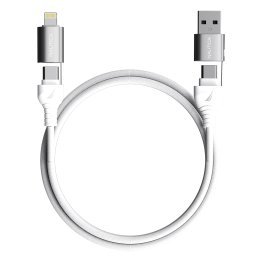 Nautica® 4-Ft. 100-Watt 4-in-1 Multi-Port Cable, Urban CB400 (White)